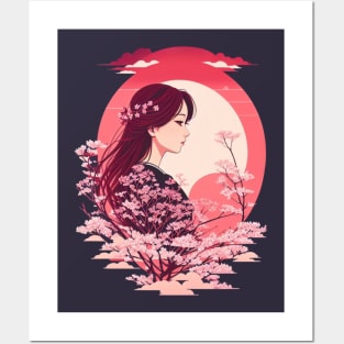 Sakura girl. Posters and Art